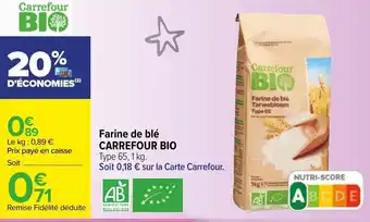 Carrefour Farine de blé CARREFOUR BIO offre