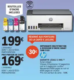 E.Leclerc Imprimante multifonction a reservoir d'encre smart tank 5105 offre
