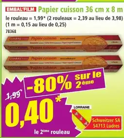 Norma EMBALFILM Papier cuisson offre