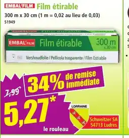 Norma EMBALFILM Film étirable offre