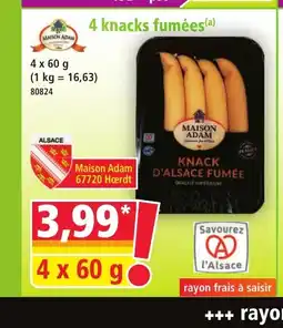 Norma 4 knacks fumées offre