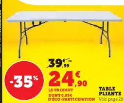 Hyper U Table pliante offre