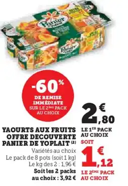 Hyper U Yaourts aux fruits offre decouverte panier de yo plait offre