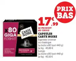 Hyper U Capsules carte noire offre