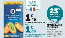 Hyper U Petits pains grilles u offre