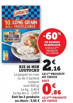 Hyper U Riz 10 min lustucru offre