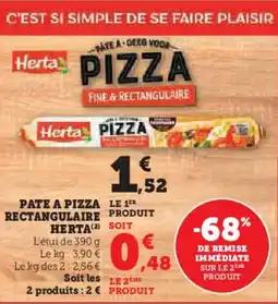 Hyper U Pate a pizza rectangulaire herta offre