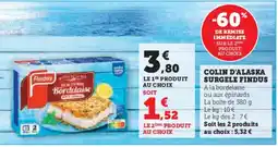Hyper U Colin d'alaska surgele findus offre