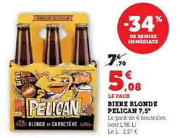 Hyper U Biere blonde pelican 7,5° offre