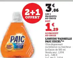 Hyper U Liquide vaisselle paic excel offre