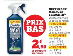 Hyper U Nettoyant menager briochin offre