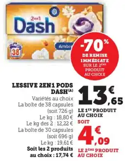 Hyper U Lessive 2en1 pods dash offre
