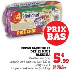 Hyper U Repas bledichef des 12 mois bledina offre