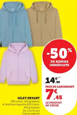 Hyper U Gilet enfant offre