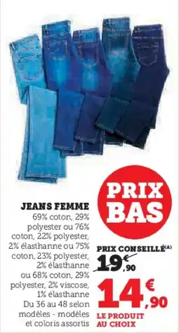 Hyper U Jeans femme offre