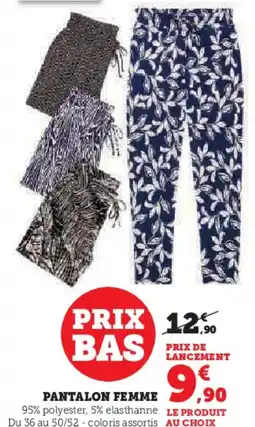 Hyper U Pantalon femme offre