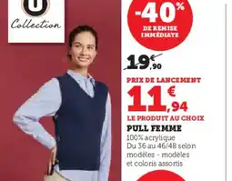 Hyper U Pull femme offre