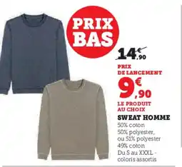 Hyper U Sweat homme offre
