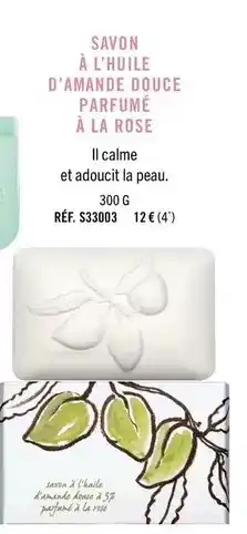 Savon à l'huile d'amande douce parfumé à la rose