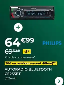 Feu Vert Philips - autoradio bluetooth ce235bt offre