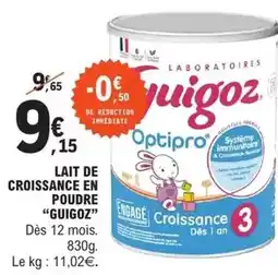 E.Leclerc Lait de croissance en poudre offre