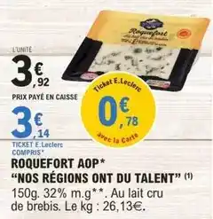 E.Leclerc E.leclerc - roquefort aop offre