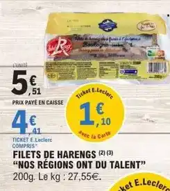 E.Leclerc E.leclerc - filets de harengs offre