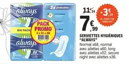 E.Leclerc Always - serviettes hygiéniques offre