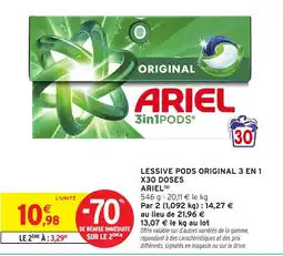 Intermarché Express Lessive pods original 3 en 1 x30 doses ariel offre
