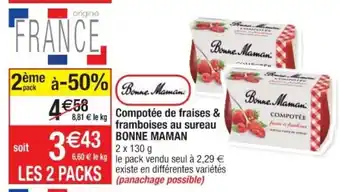 Cora x Carrefour Compotée de fraises & framboises au sureau offre