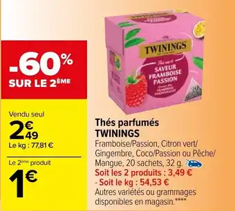 Carrefour Thés parfumés TWININGS offre