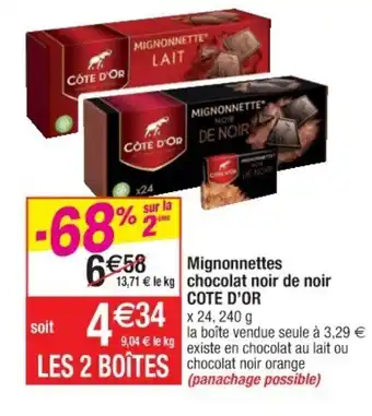Mignonnettes chocolat noir de noir