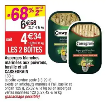 Cora x Carrefour Asperges blanches marinées aux poivrons, basilic et ail offre