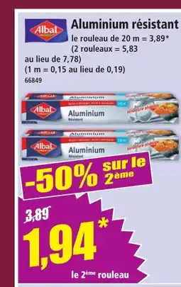 Norma ALBAL Aluminium résistant offre