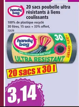 Norma HANDY BAG 20 sacs poubelle ultra résistants à liens offre