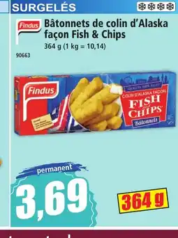 Norma FINDUS Bâtonnets de colin d'Alaska façon Fish & Chips offre