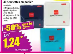 Norma 40 serviettes en papier offre