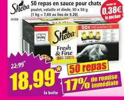 Norma SHEBA 50 repas en sauce pour chats offre