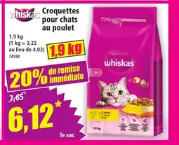 Norma WHISKAS Croquettes pour chats au poulet offre