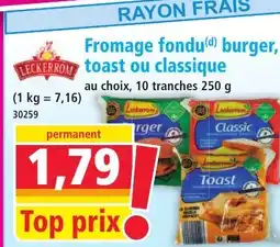 Norma LECKERROM Fromage fondu burger,toast ou classique offre