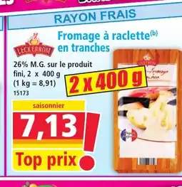 Norma LECKERROM Fromage à raclette en tranches offre