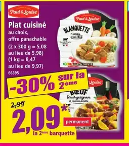 Norma PAUL & LOUISE Plat cuisiné offre