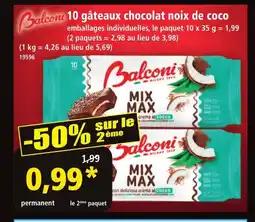 Norma BALCONI10 gâteaux chocolat noix de coco offre