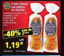 Norma 6 mini chinois aux pépites de chocolat offre