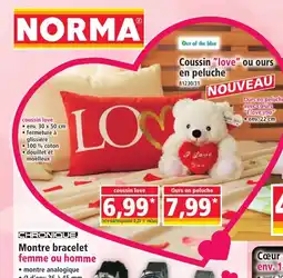 Norma Coussin love ou ours en peluche offre