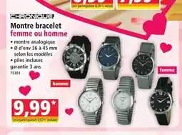 Norma CHRONIQUE Montre bracelet femme ou homme offre