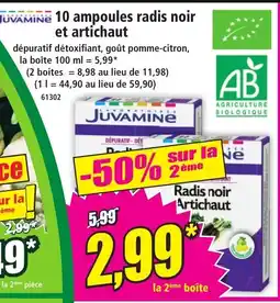 Norma JUVAMINE 10 ampoules radis noir et artichaut offre