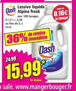 Norma DASH Lessive liquide Alpine fresh offre
