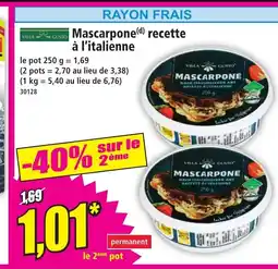 Norma VILLA GUSTO Mascarpone recette à l'italienne offre