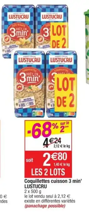 Cora x Carrefour Coquillettes cuisson 3 min offre